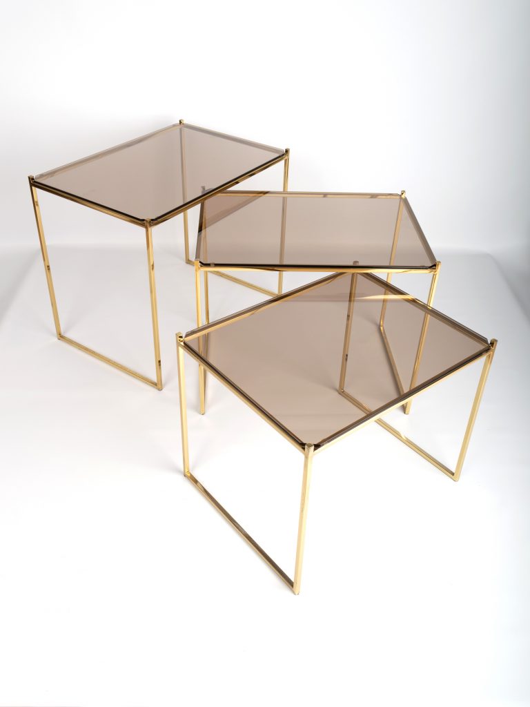 Mid Century Modern Gold Plated Nesting Side Tables House of Soraya
