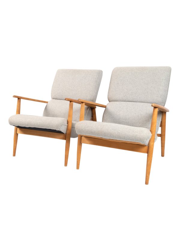 Pair of Mid-Century Danish Lounge Chairs Armchairs Denmark, C.1950